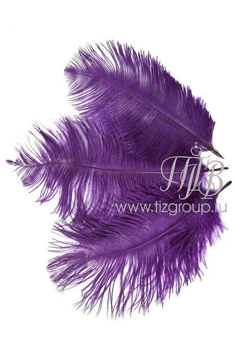 Перо страуса фиолетовое 30-35 см