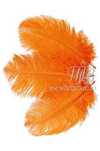 Перо страуса оранжевое 30-35 см