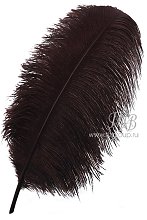 Перо страуса цвет темно-коричневый 55-60 см