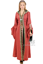 Красное средневековое платье