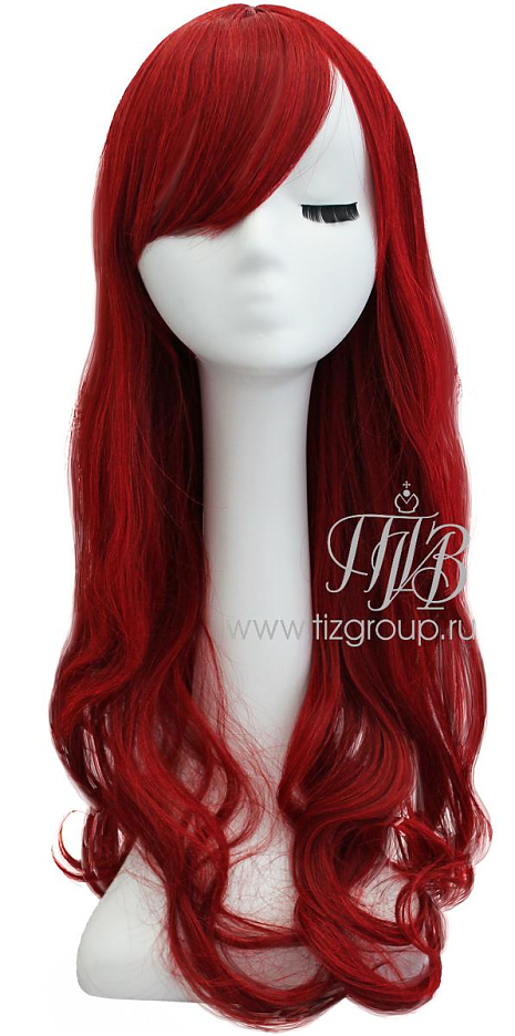 Красный парик длинные волосы