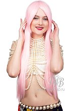Розовый парик  длинные волосы