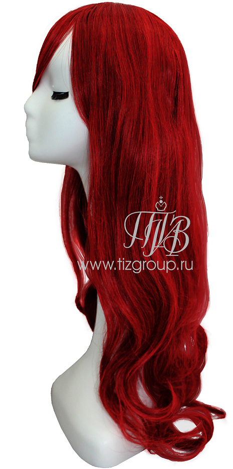 Красный парик длинные волосы