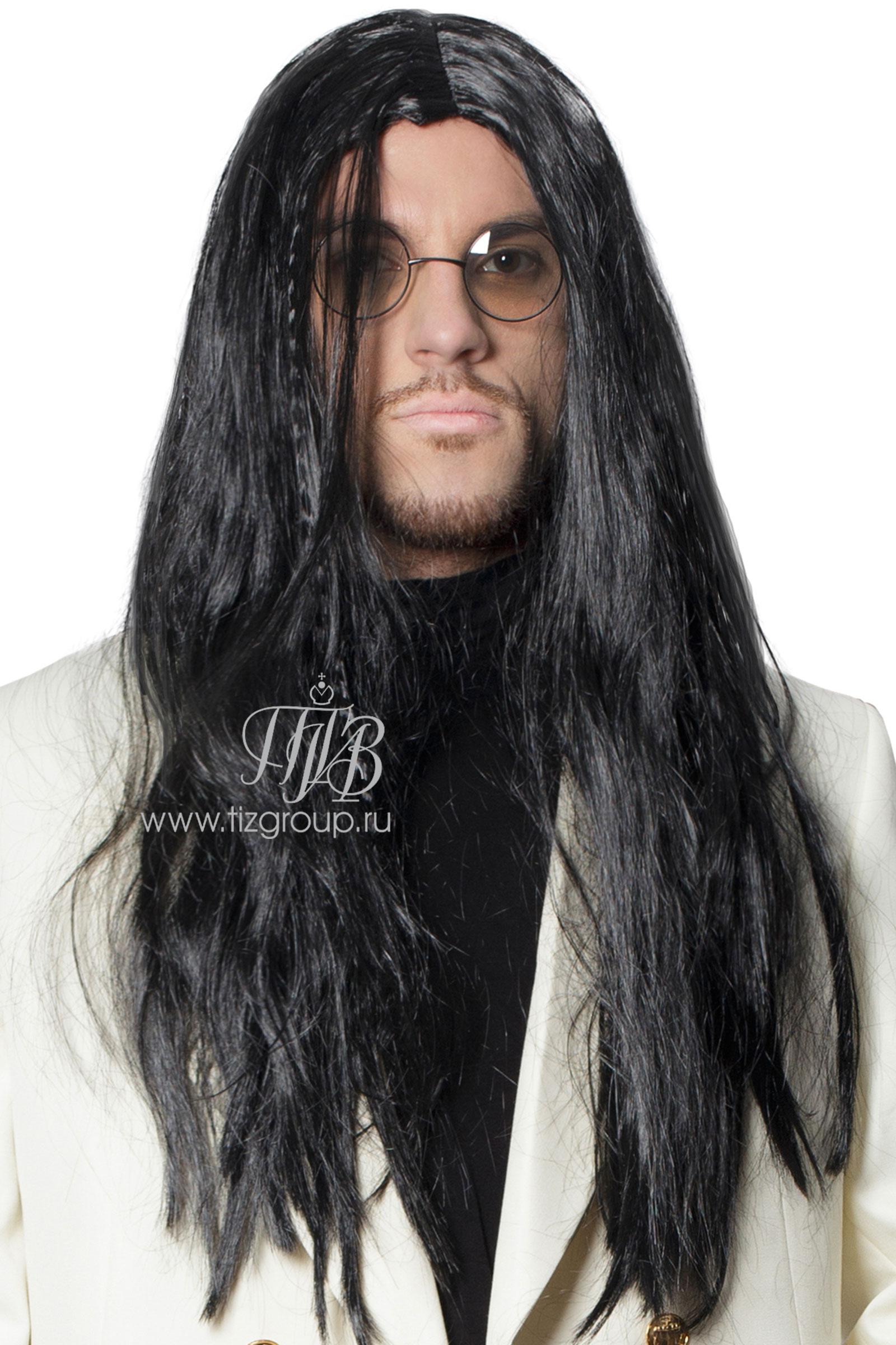 Парик мужской длинные волосы черные